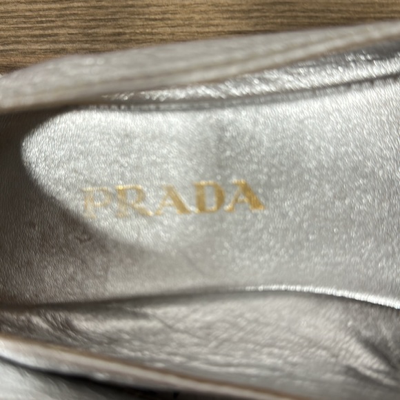 Prada bow logo leather loafer flat espadrilles 37,5 - Picture 4 of 8